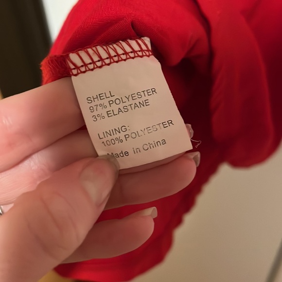 EUC Festive Holiday Heloise Fashion Red Fit and Flare Mini Dress V Neck Zip Back - Picture 5 of 6